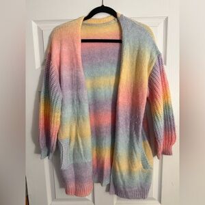 SHEIN Pastel Rainbow Women's Cardigan